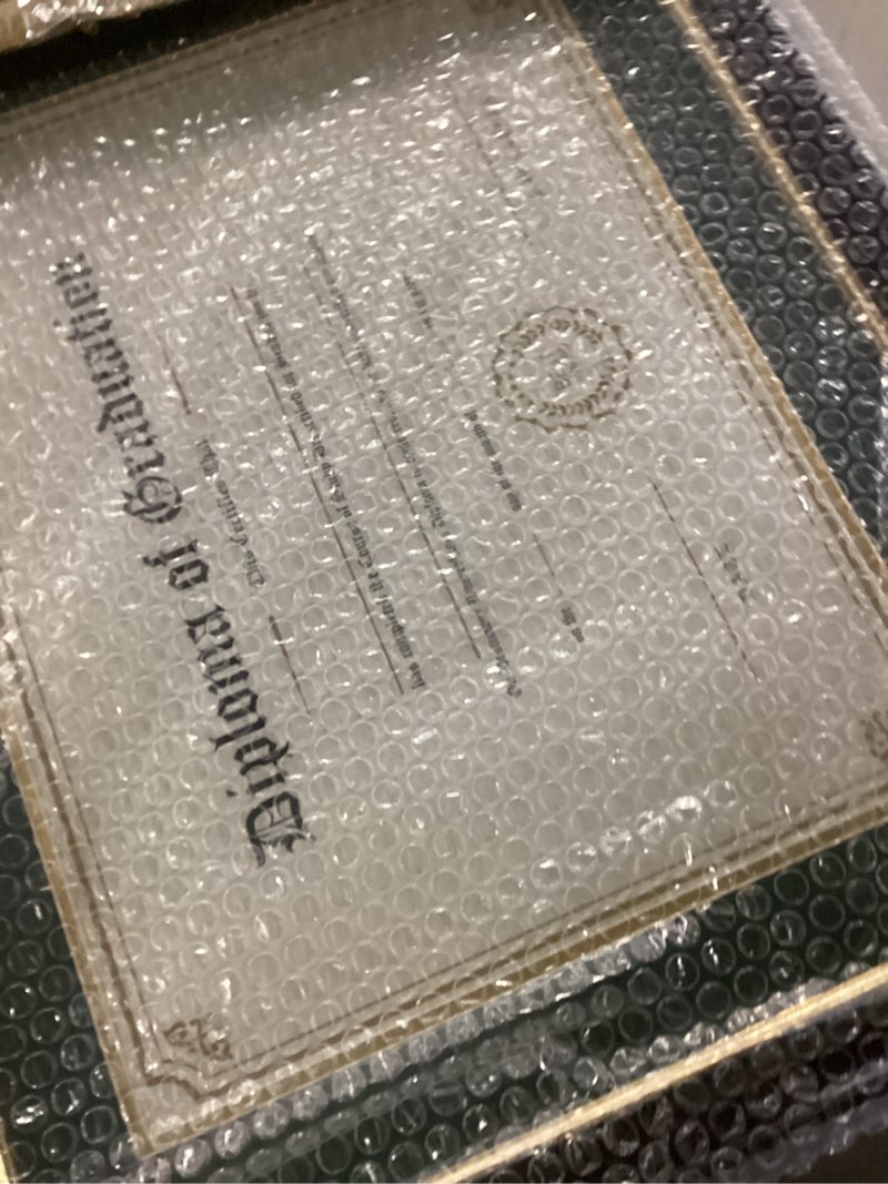 Condition photo showing New/Like New for gmframes 11x14 wood diploma frame with green mat or display 14x17 certificates without mat,uv protection acrylic,deep brown finish with gold trim deep brown (green gold mat) 14x17 or 11x14 with mat