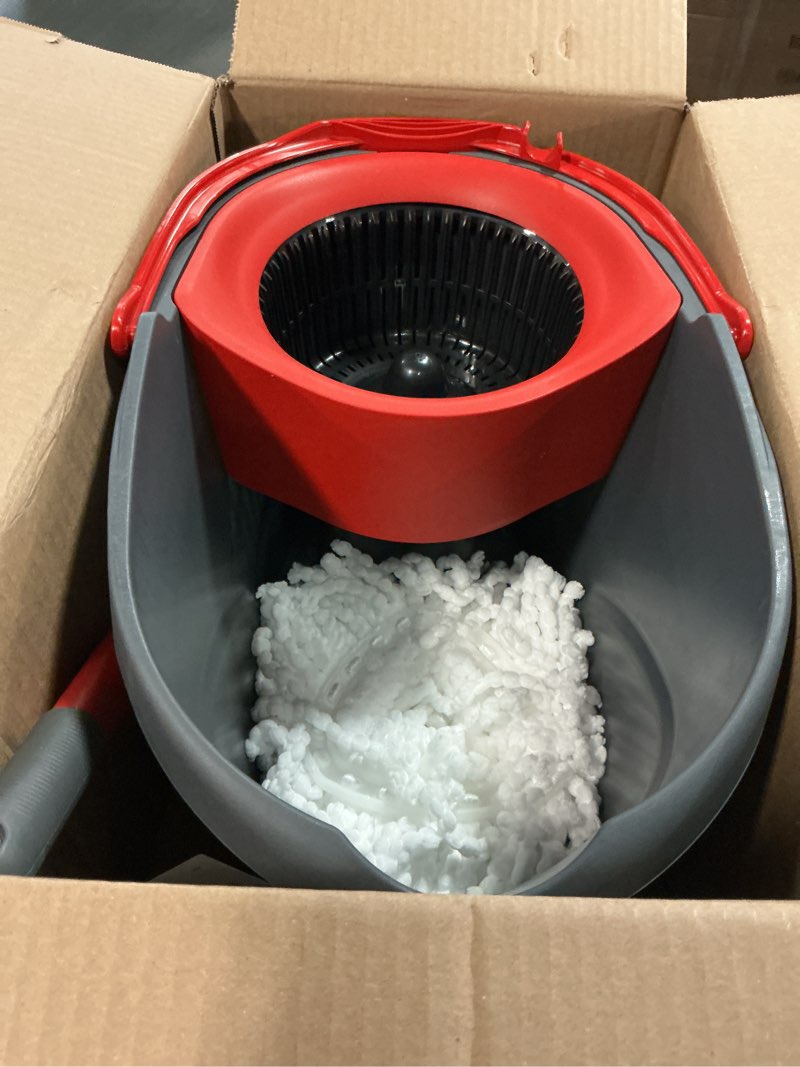 Condition photo showing Good Condition for O-Cedar EasyWring Microfiber Spin Mop, Bucket Floor Cleaning System, Red, Gray, Standard