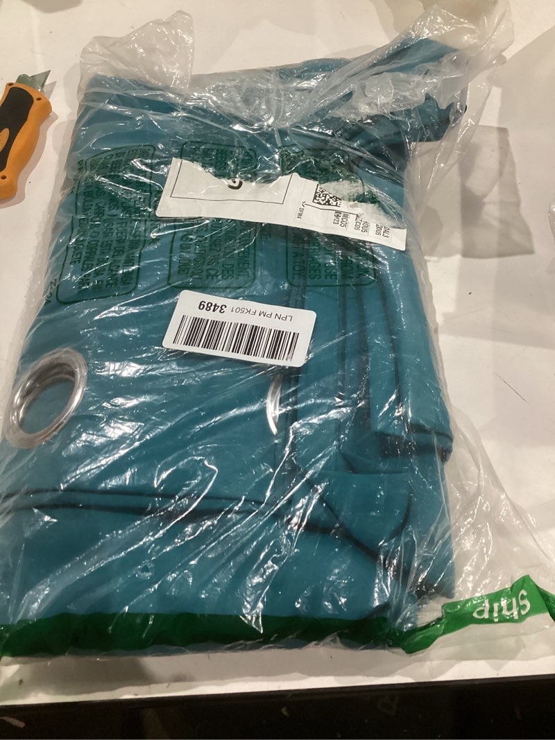 Condition photo showing Good Condition for DUALIFE 108 Inch Length Teal Curtains 2 Panels Set Grommet Curtain Drapes Insulated Thermal Room Darkening Blackout Curtains for Bedroom Boy Kids Room 60x108 Inches Long Teal 60"W x 108"L (Pack of 2)