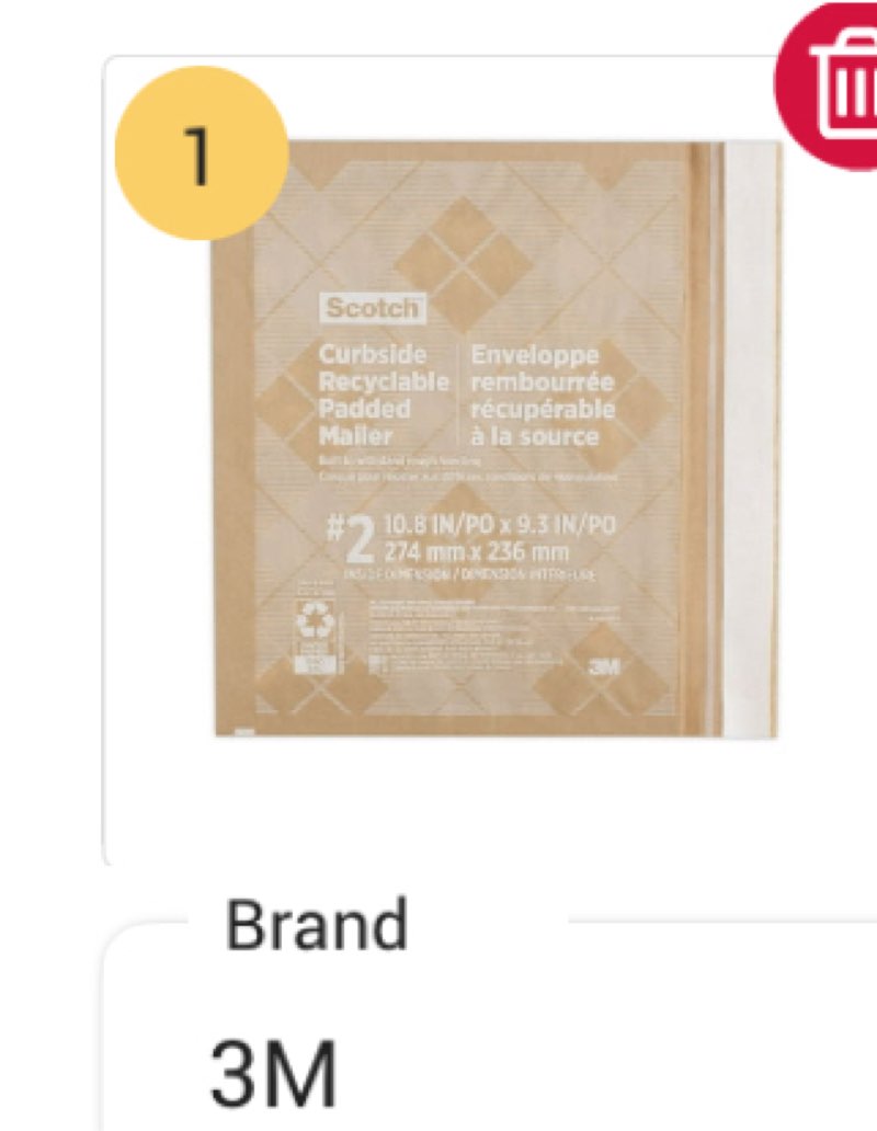 3m CR21 Curbside Recyclable Padded Mailer  #2  Self-adhsve Closure  Interior Dimensions: 10.8ae X 9.3ae  Natural Kraft  100/carton