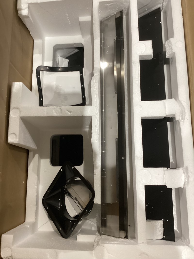 Condition photo showing As Is for ROBAM 30 Inch Range Hood – 850 CFM, Quiet Brushless Motor, Touch Control, Wash-Free Diamond Filter, 3 Speed, LED Lights, Black Glass, Easy Clean Kitchen Vent Hood, Under-cabinet or Wall-mount Black (Standard Home Use) 30 Inch