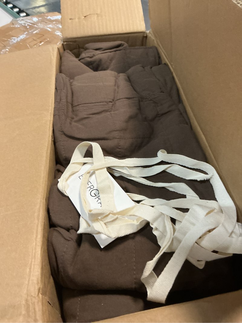 Condition photo showing As Is for evergracehome 100% cotton box stitch quilt bedding set king size 3 pieces, garment-washed lightweight soft cozy coverlet, oversized quilted bedspread sets with 2 shams for all season, cocoa brown king (108” x 96”) cocoa brown