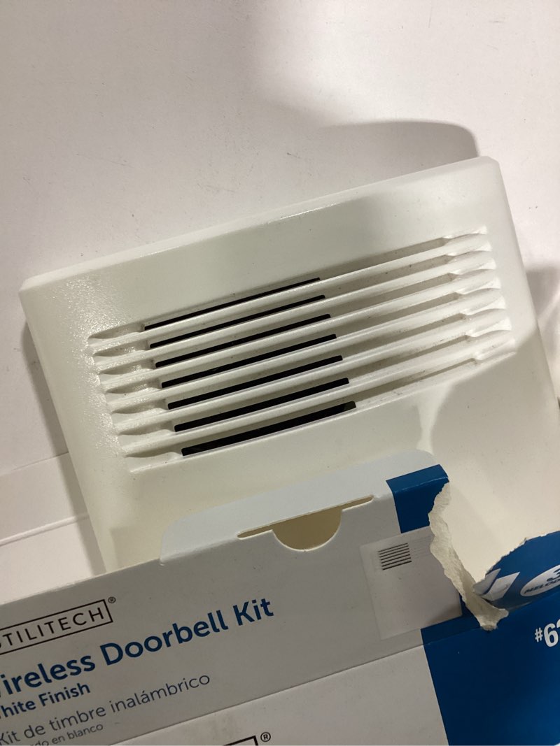 Condition photo showing New/Like New for Philips Wireless Doorbell Kit, Plug-In Reciever, 1 Push Button, 2 Melodies, 4 Volume Levels, 150 Ft Range, White, DES2120W/27 Plug in Wireless 2 Melody | 1 Button