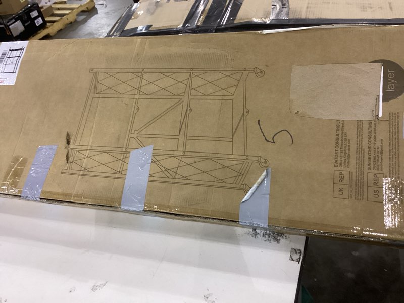 DEANIC 4 Tier Foldable Storage Shelves with Wheels, Large Capacity Shelving Unit, Freestanding Metal