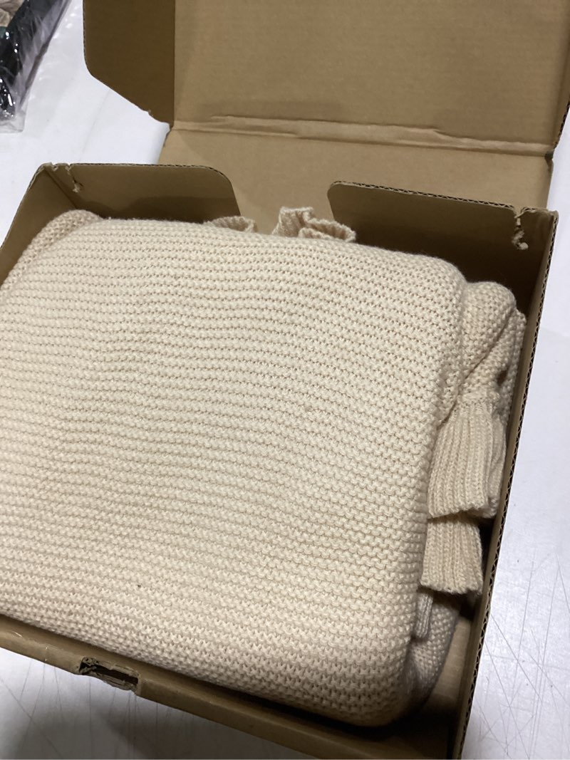 Condition photo showing Good Condition for ruffle knit blanket for baby - 100% luxury soft cotton knit warm cozy cuddle stroller crib blanket for newborns, infants, & toddlers (baby blue)