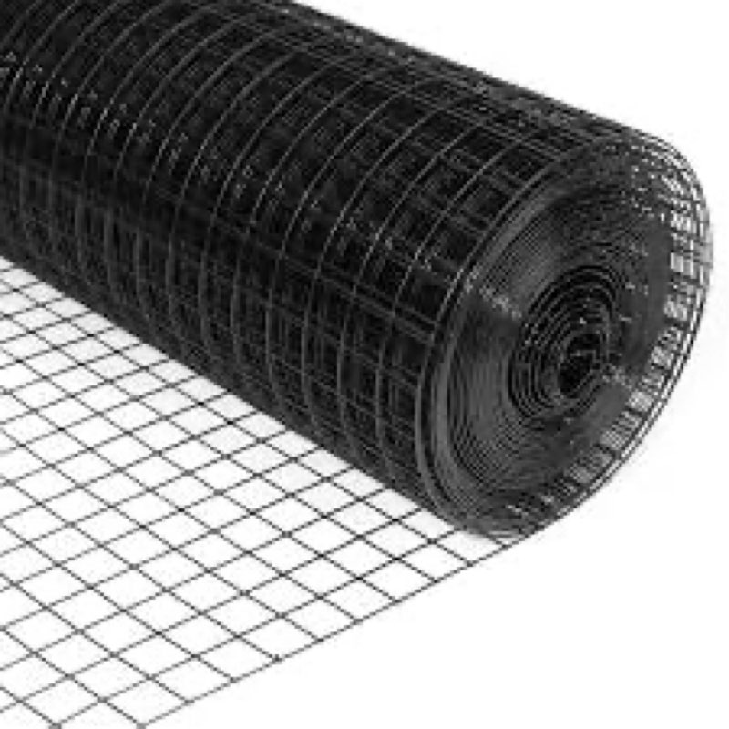 Xhfhenhce Hardware Cloth 1 inch Black Vinyl Coated Wire Mesh 24" x 50' Welded Wire Fencing 16Gauge, 