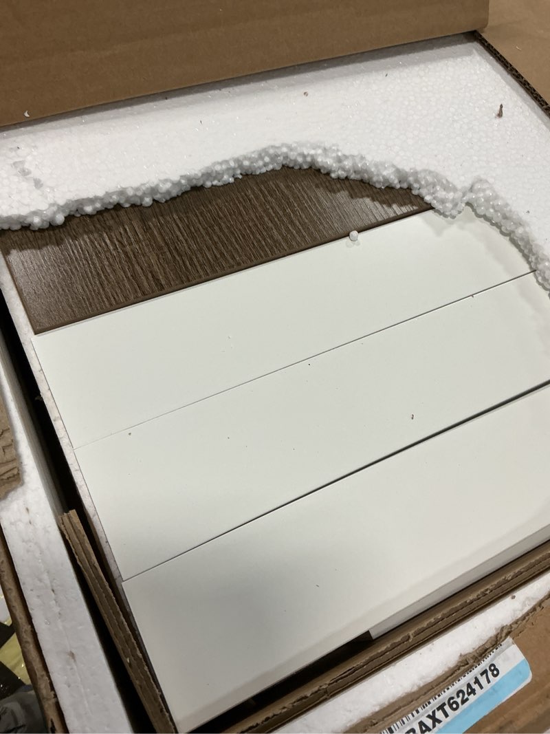 Condition photo showing Good Condition for ChooChoo Farmhouse End Table, Rustic Vintage End Side Table with Storage Shelf for Small Spaces, Nightstand Sofa Table for Living Room, Bedroom White 2 Pack