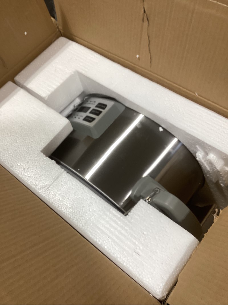 Condition photo showing As Is for black+decker 7-quart digital slow cooker, scd7007ssd, temperature probe, sous-vide, locking lid, removable stoneware crock deluxe slow cooker