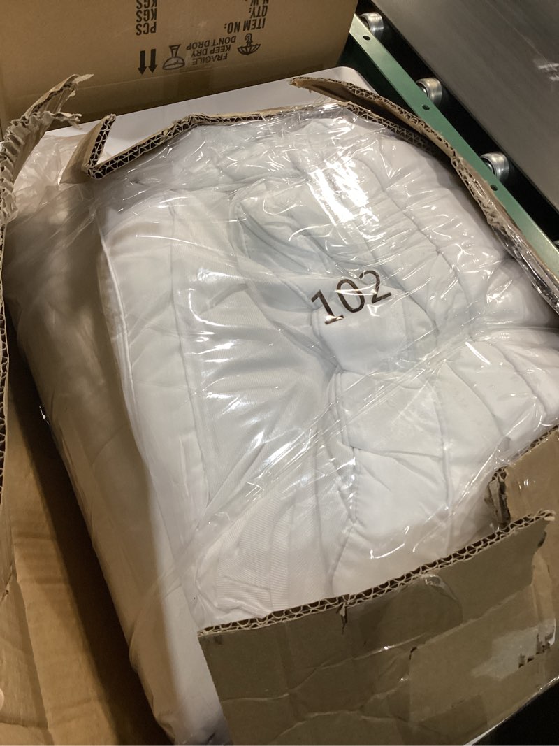 Condition photo showing As Is for Mattress Topper Queen for Back Pain, Extra Thick Mattress Pad Cover, Plush Pillow Top, Deep Elastic Pocket, White Queen White