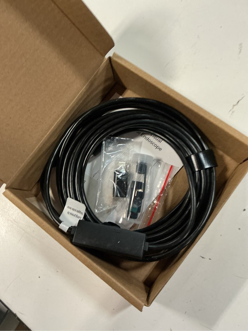 Condition photo showing Good Condition for [dual-lens] endoscope camera with light, 1920p hd borescope with 8+1 adjustable led lights, ip67 waterproof 16.5ft semi-rigid snake cord inspection camera for iphone, ipad and android phone (type c) 1-interface