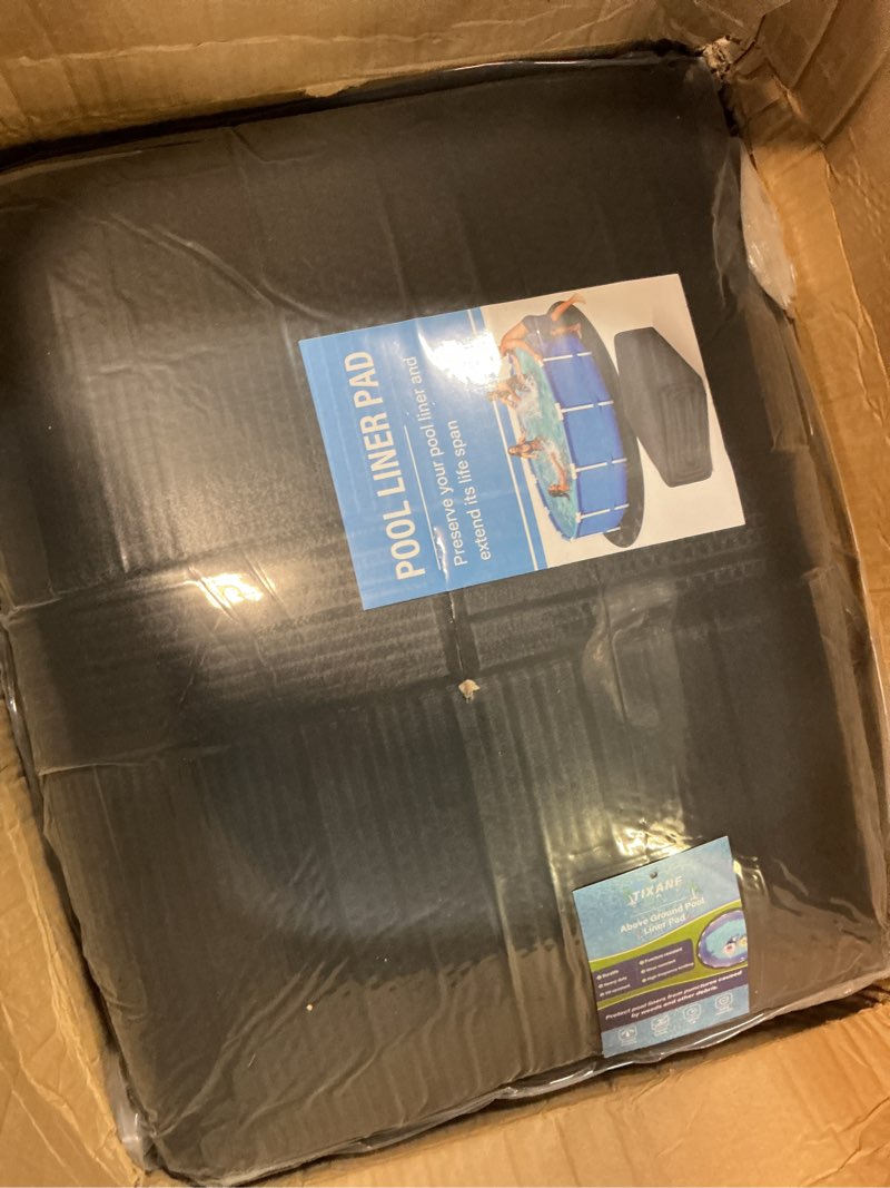 Condition photo showing New/Like New for 350g/m² thicker 24ft pool liner pad,seamless above ground pool liner, thicker durable geotextile material, pre-cut heavy duty round pool liner pad, puncture protection,extend liner life(black)