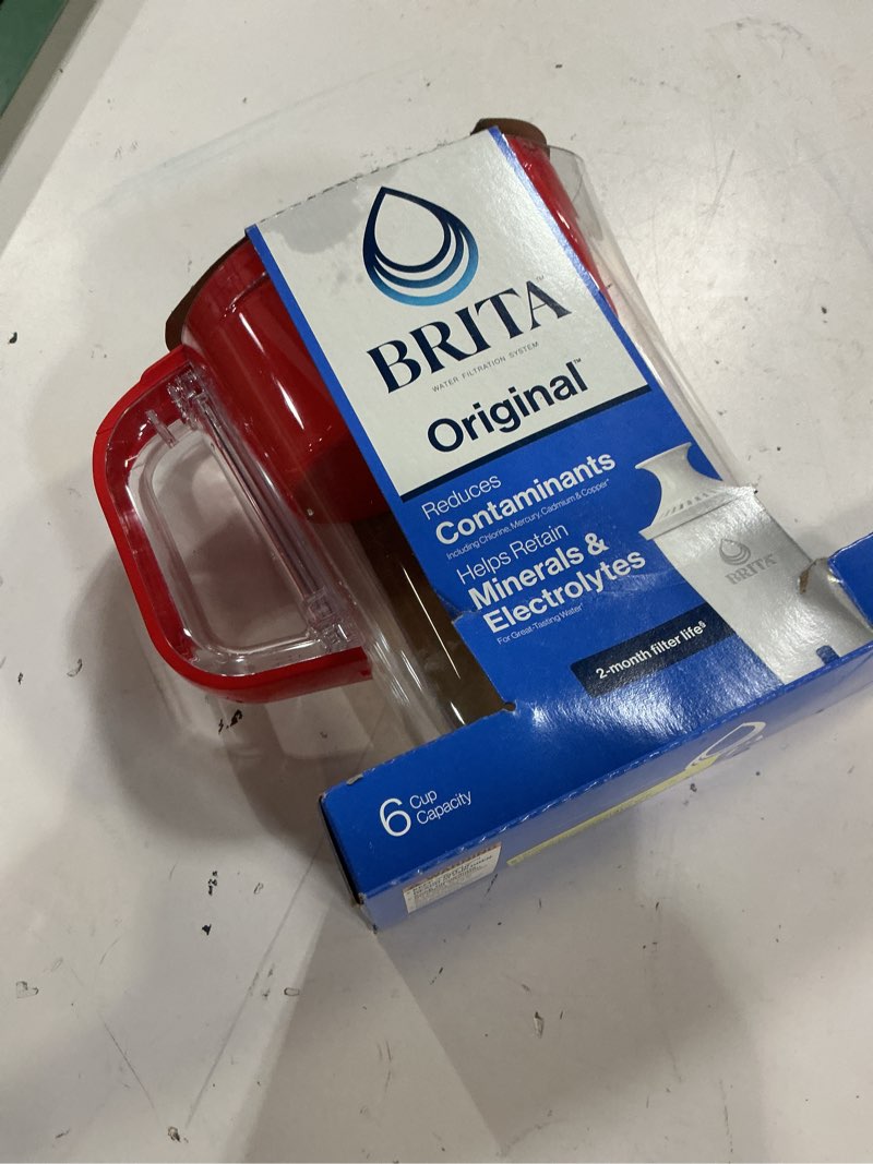 Condition photo showing Good Condition for brita small 6 cup red denali water filter pitcher with 1 brita standard filter