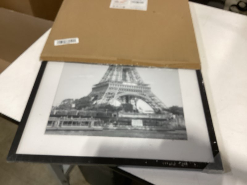 Condition photo showing As Is for upsimples 18x26 picture frame, display pictures 14x22 with mat or 18 x 26 without, wall hanging poster frames, black, 1 pack black 18x26