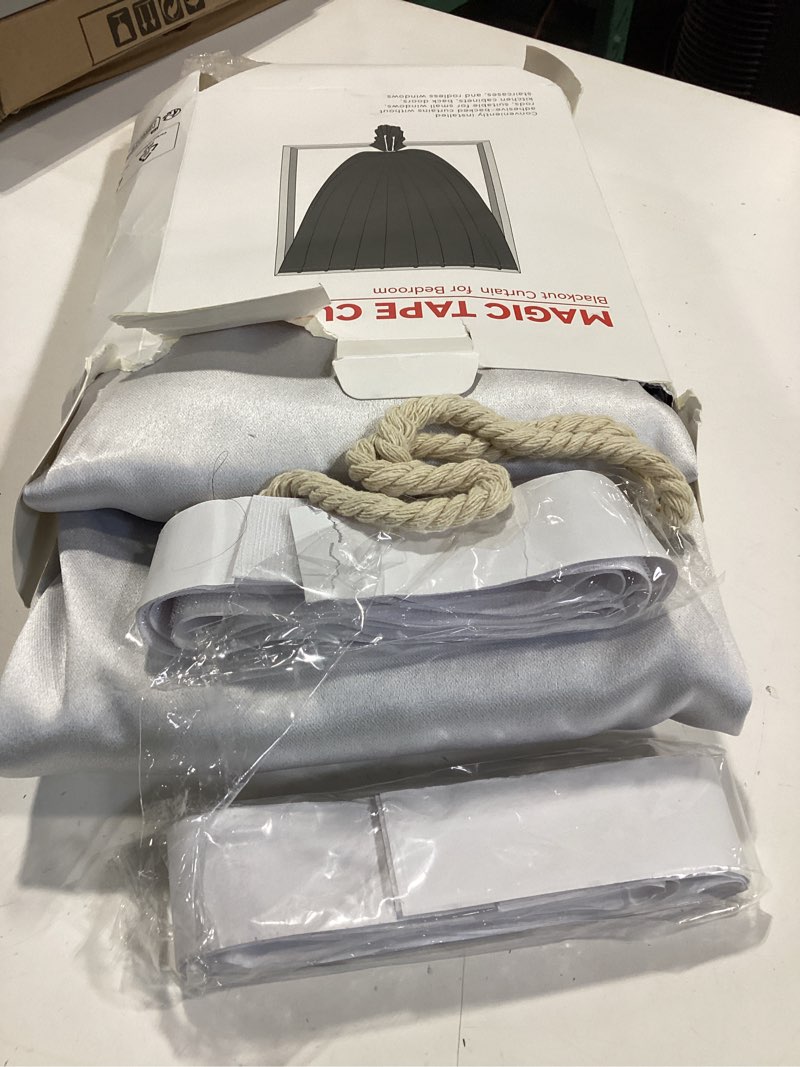 Condition photo showing Good Condition for jilron magic tape stick on portable curtains for windows,bedroom blackout curtains for - thermal lnsulated no drill curtains room darkening black small drapes(1 panels,59wx72l inch-white) 59"w x 72"h white
