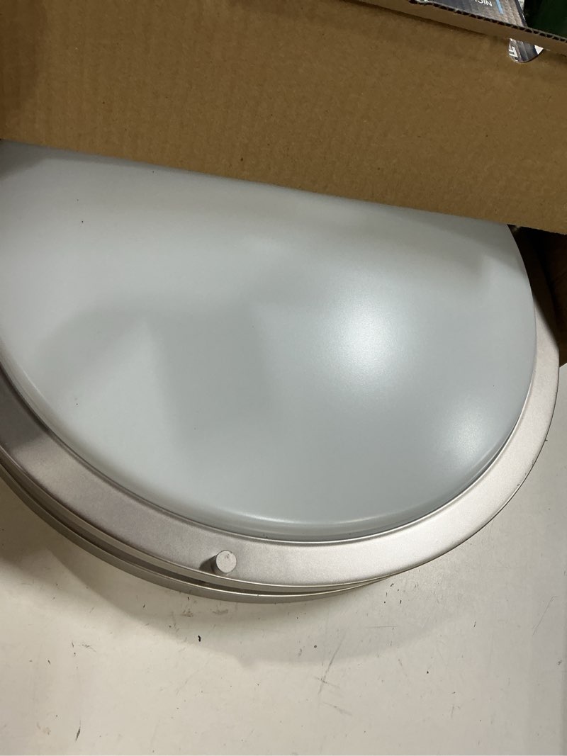 Condition photo showing As Is for project source 1-light satin nickel led flush mount light