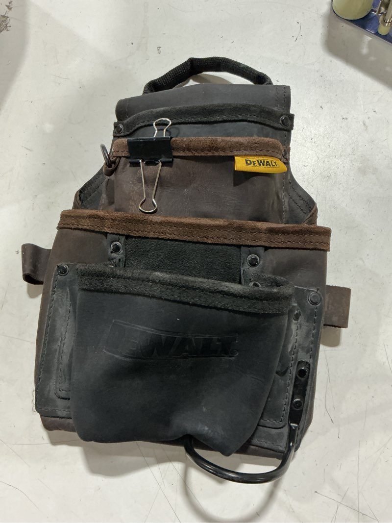 Condition photo showing As Is for dewalt carpenter leather tool belt (no belt)