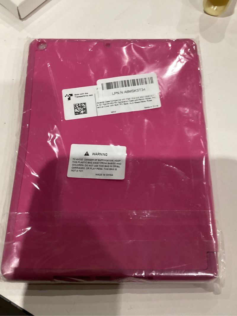 Condition photo showing As Is for Akkerds Case Compatible with iPad 10.2 Inch 2021/2020/2019, for iPad 9th/8th/7th Generation Case with Pencil Holder, Protective Cover with Soft TPU Back, Auto Sleep/Wake, Rose