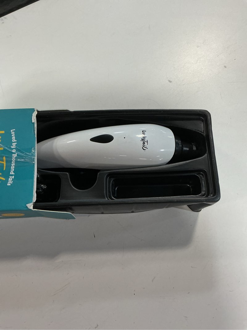 Condition photo showing As Is for LuckyTail Pet Nail Grinder for Dogs and Cats - Super Quiet and Low Vibration Electric Dog Nail Grinder with 2 LED Lights - USB Rechargeable and Cordless - 2 Speeds - Small to Large Pets White