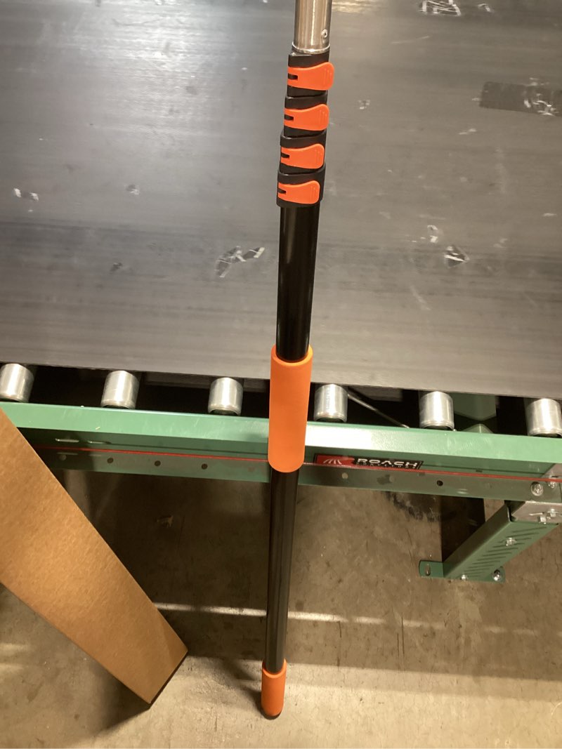 Condition photo showing As Is for light bulb changer for high ceilings, 5-20ft telescopic pole 26ft max reach, segment lock & non-slip grip, suction cup & basket for multi-type bulbs, 3/4" acme thread for home/commercial use