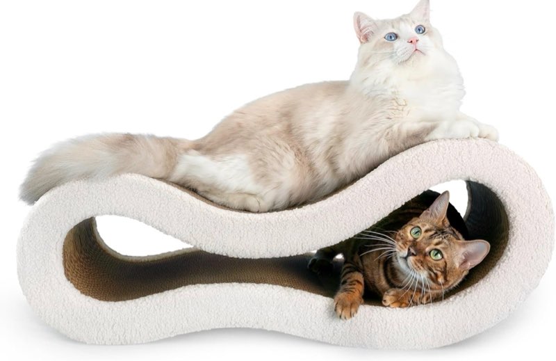 cloud lounge cat scratching pad, reversible scratch board with natural curves for freestyle scratching & ergonomi