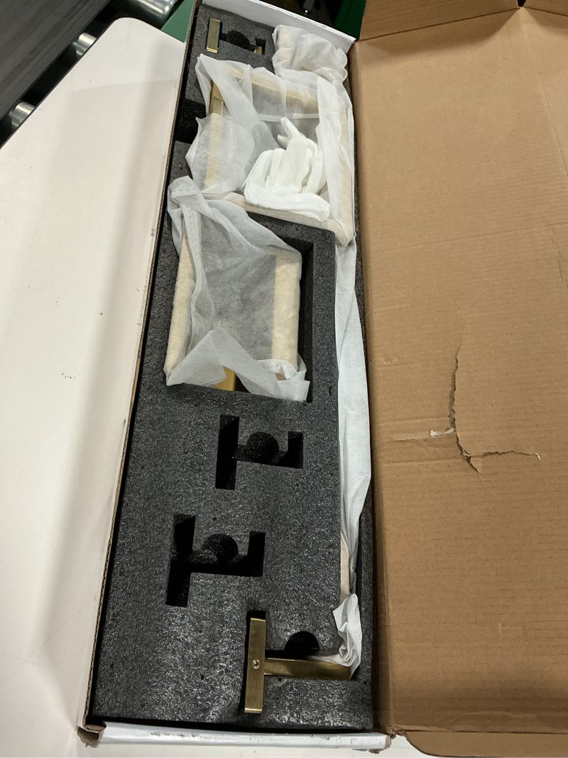 Condition photo showing Good Condition for dorudon atrox 7 piece gold bathroom hardware set with brushed gold bathroom accessories - square 2 towel bars towel rack stainless steel 23-inch brushed gold 23 in