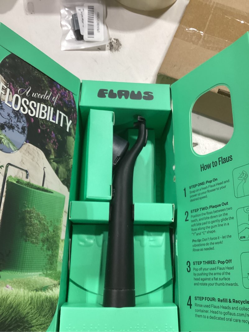 Condition photo showing As Is for FLAUS Electric Flosser (Oprah's List, Shark Tank) 3 Speeds + 45 Refill Heads (Gentle Gliding Floss for Sensitive Gums) Water Flosser Alternative, Dentist Recommended Tooth Flossers Dental Floss Picks