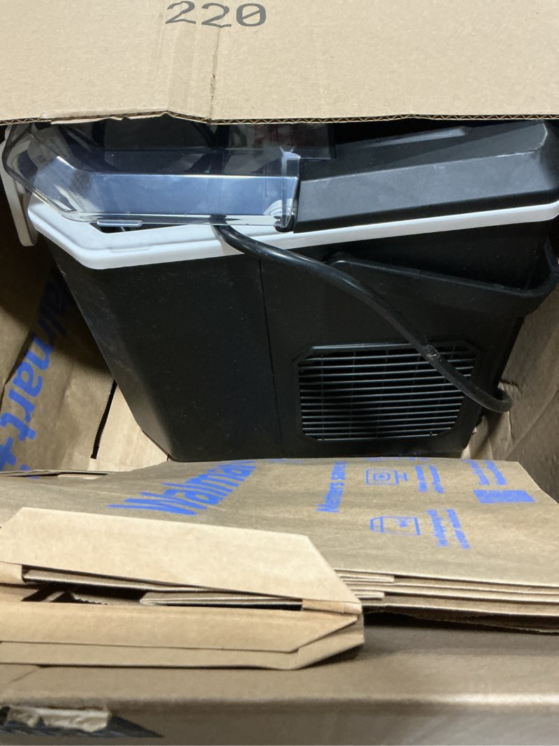 Condition photo showing As Is for Ice Maker Countertop, Portable Ice Machine with Carry Handle, Self-Cleaning Ice Makers with Basket and Scoop, 9 Cubes in 6 Mins, 26 lbs per Day, Ideal for Home, Kitchen, Camping, RV, Black Black 26lbs