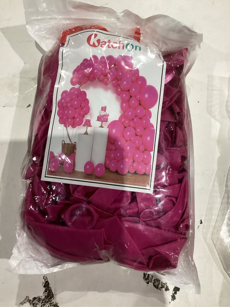 Condition photo showing New/Like New for KatchOn, 144 Pcs Fuchsia Pink Balloons Arch Kit - Different Sizes 18, 12, 10, 5 Inches | Birthday Balloons Kit, For Birthday Decorations | Graduation Decorations 2025