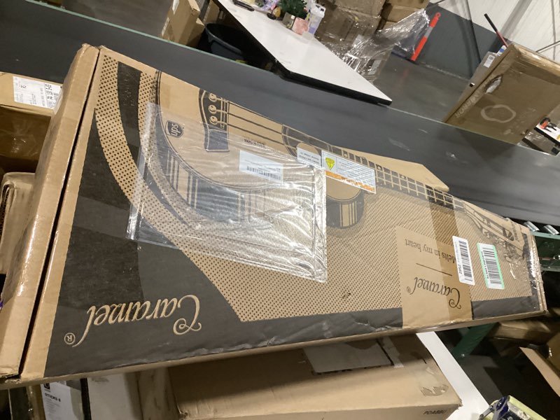 Condition photo showing New/Like New for caramel beg91 cuteway ebony glossy baritone acoustic & electric ukulele with armrest | 30-inch handmade professional ukelele kit with accessories