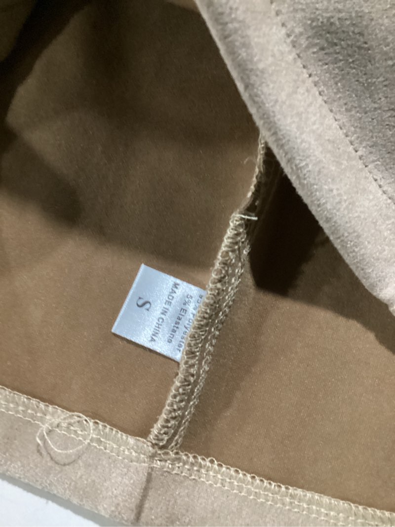 Condition photo showing Good Condition for tobyto Faux Suede Mini Skirt for Women, High Waist Side Slit Bodycon A-Line Short Pencil Skirt, Ligh