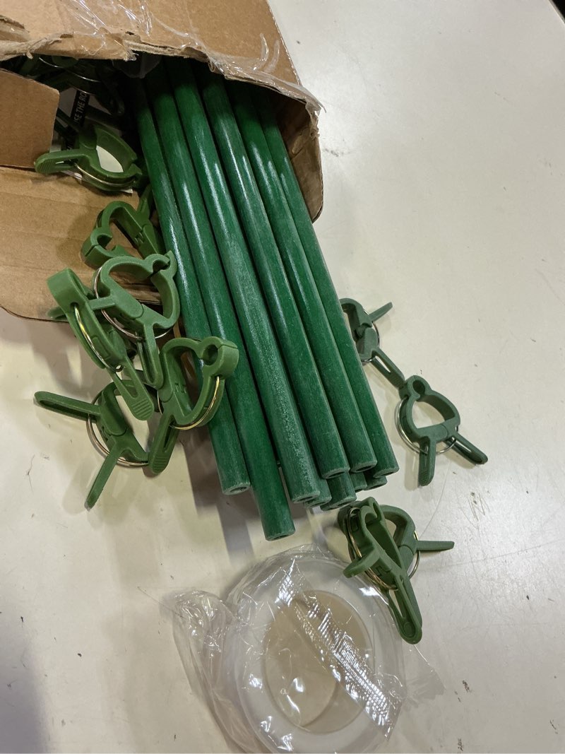 Condition photo showing Good Condition for maxpace 62pcs garden stakes kit: includes 20 sets of fiberglass plant sticks supports & accessories for diy 4ft, 5ft, 6ft, 7ft stakes for tomato, vegetables, indoor & outdoor gardening supplies 17inch 20pcs