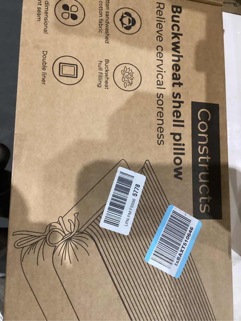 Condition photo showing New/Like New for 2-in-1 detachable innovative buckwheat pillow, 3 modes: skin-friendly, breathable, curve-fitting, 3-point support for neck/shoulder/head, aids joints, deep sleep, multi-protects cervical spine coffee brown