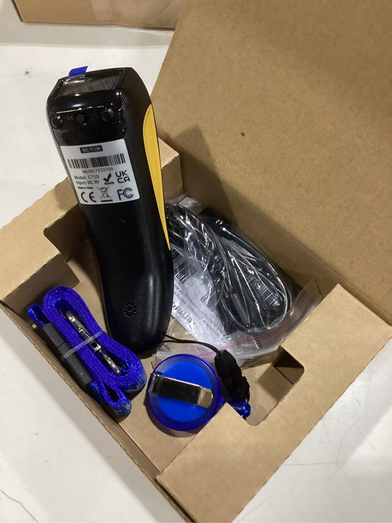 Condition photo showing Good Condition for netum mini barcode scanner bluetooth compatible, small portable usb bar code scanner for inventory, 2.4g cordless image reader for tablet iphone ipad android ios pc pos (2d-c750-yellow)