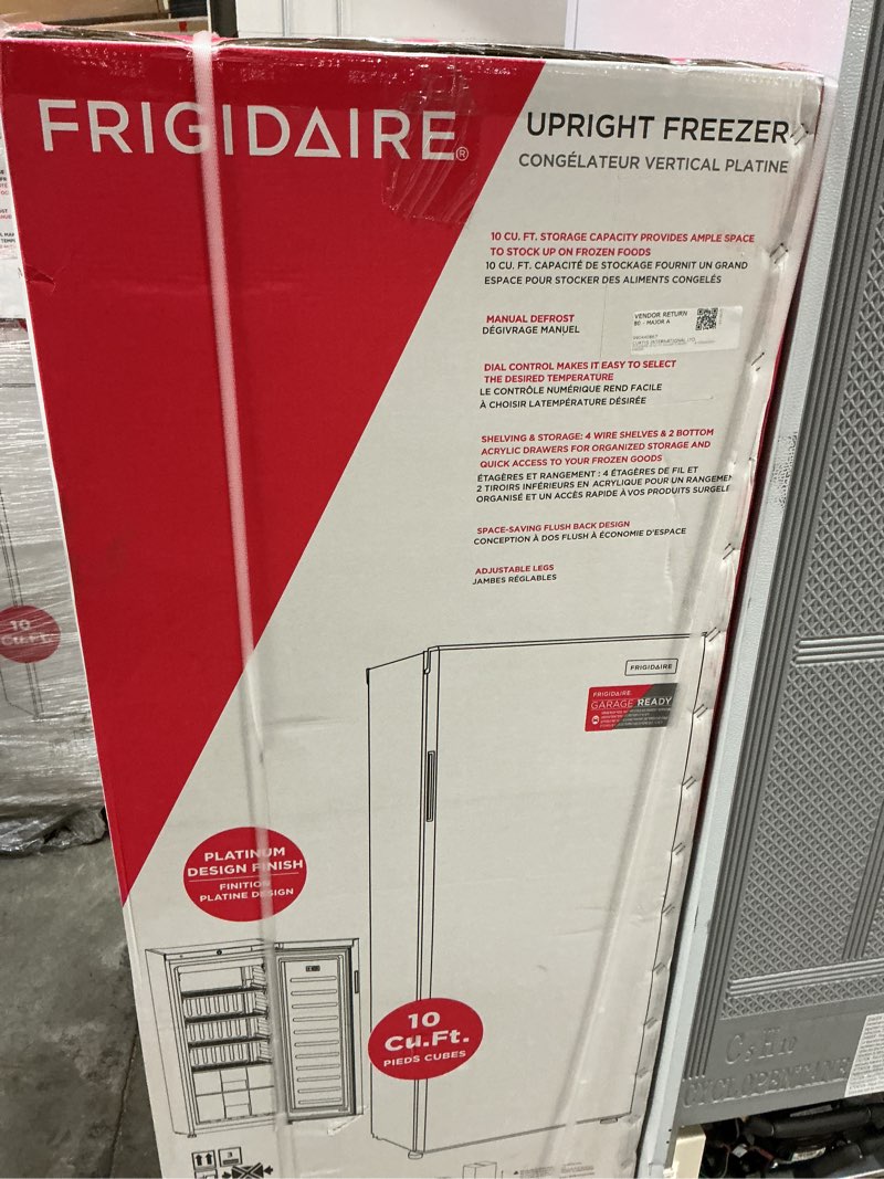 Condition photo showing Good Condition for Frigidaire  10cu. ft. Upright Freezer, Platinum