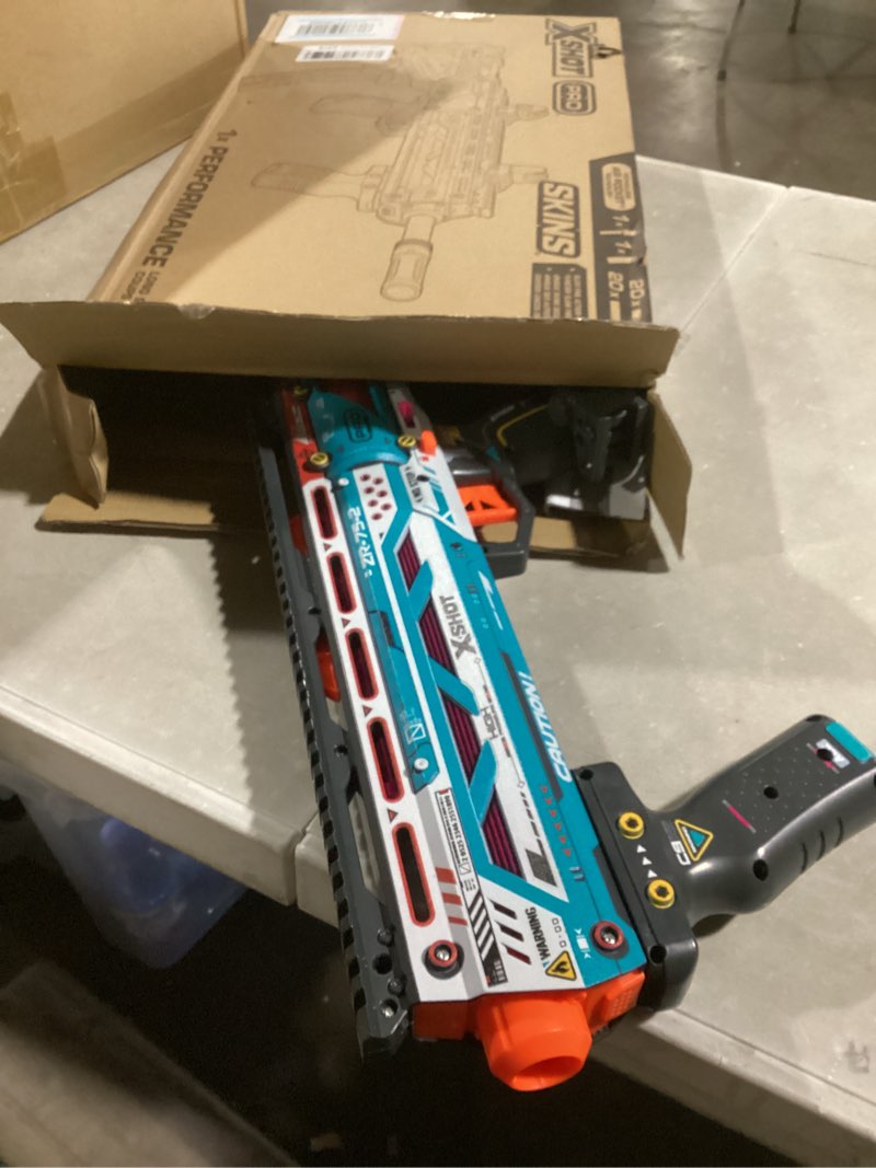 Condition photo showing Good Condition for XSHOT Skins Pro Series 1 Long Shot Blaster by ZURU with 40 Darts, Air Pocket Technology Darts and Dart Storage, Outdoor Toy, Teens and Adults, Age 14+ Sinister