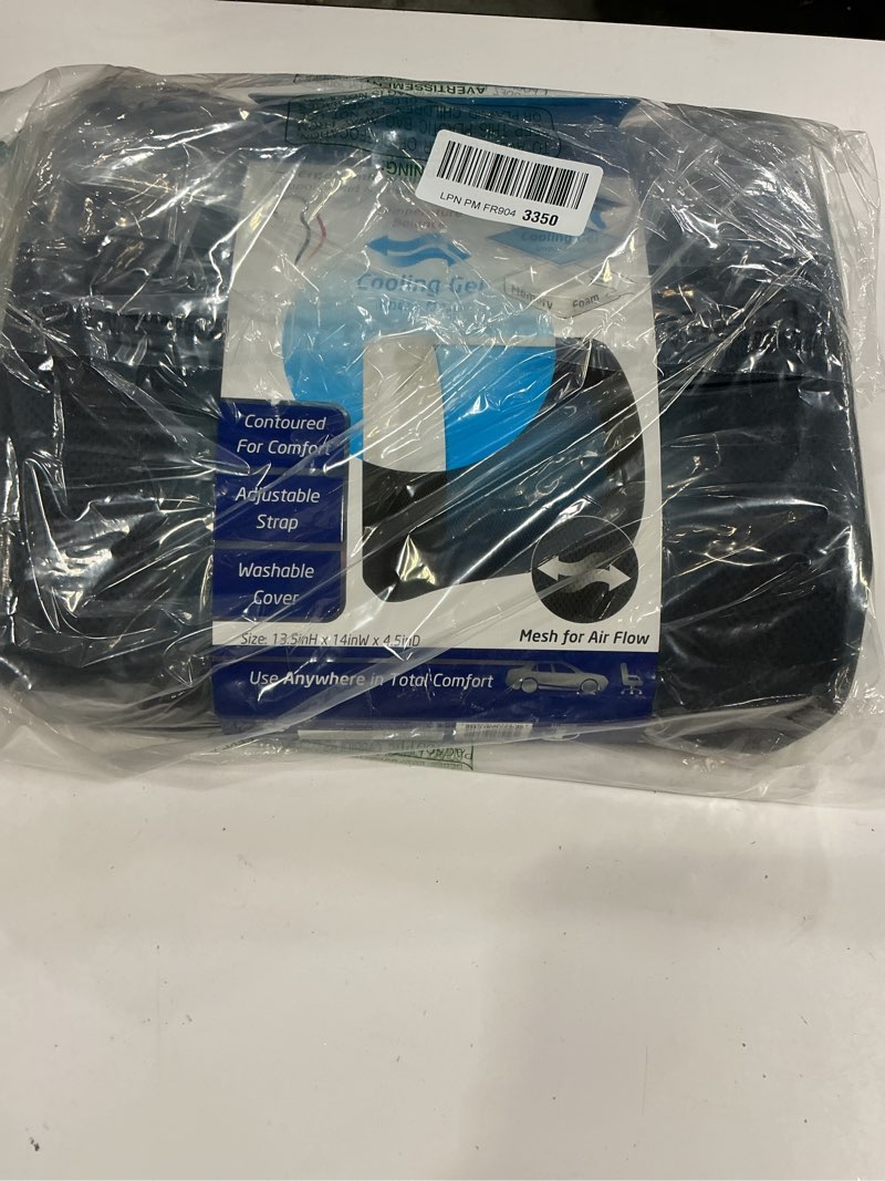 Condition photo showing Good Condition for Samsonite Lumbar Support Pillow with Cooling Gel – Memory Foam Back Pillow for Office Chair, Car Seat, or Gaming Chair – Ergonomic Design with Breathable Mesh & Washable Cover - Mesh with Cooling Gel Black Mesh With Cooling Gel