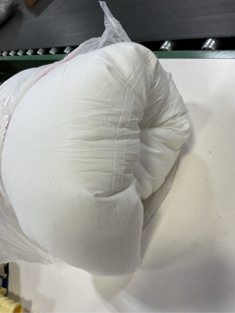 Condition photo showing As Is for Andency White Ruffle Comforter Full Set, 3pcs Vintage Farmhouse Shabby Chic Bedding Comforter Set, Soft Lightweight Fluffy Bed Comforter Sets All Season Bedding Set White Full(79"x90")