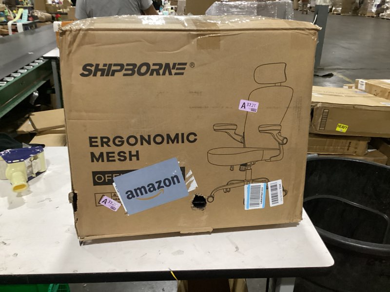 Condition photo showing As Is for shipborne Office Chair Ergonomic Office Chair with Lumbar Support, Head Support, Rocking Function, F