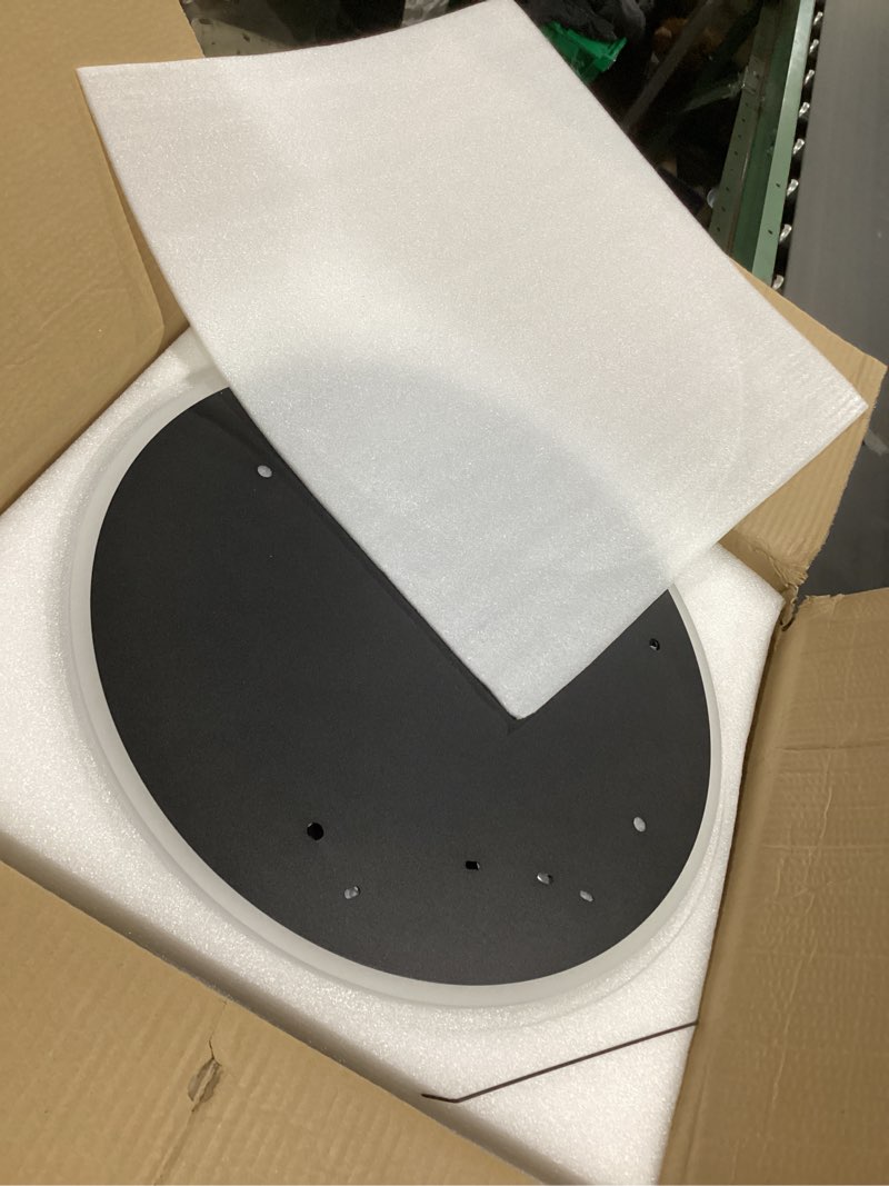 Condition photo showing Good Condition for o'neeldy black flush mount ceiling light dimmable dining room light fixture round 6 rings modern led ceiling light with remote control 47" kitchen lighting fixture ceiling lamp for living room,bedroom black ceiling light, 6-light
