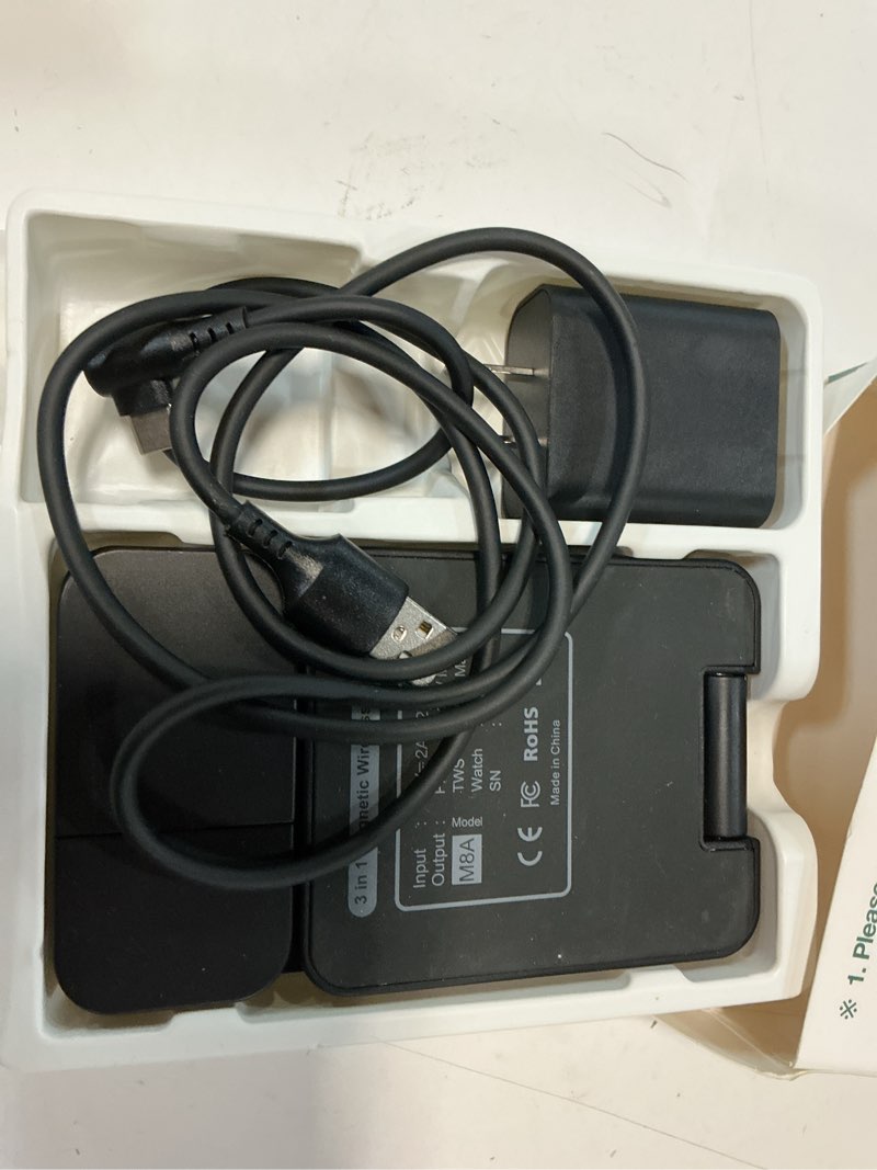 Condition photo showing Good Condition for 3 in 1 magnetic foldable wireless charger for samsung, fast mag-safe charging station for galaxy s26 s25 s24 ultra plus/z fold/z flip 7/6/5, charger stand for galaxy watch ultra /8/7/6/5/pro, for buds