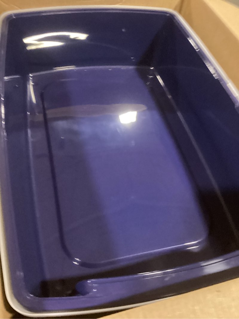 Condition photo showing Good Condition for iris usa xx-large side entry cat litter box, open top extra large litter box for big cats and multi-cat households, high sided scatter shield, easy to clean, 30" l x 20" w x 14" h, navy xxl - side entry navy