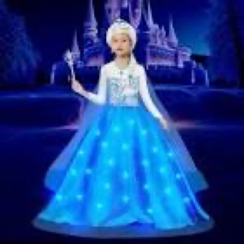 g.c girls light up princess dress costume toddler princess dress up with cape kids wig crown wand to