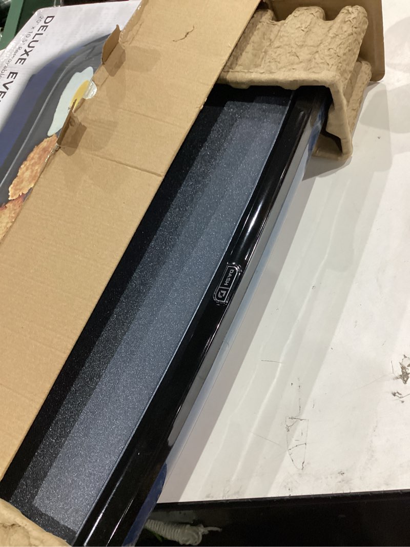Condition photo showing As Is for dash deluxe everyday griddle - electric griddle with removable plate - nonstick, easy-clean surface & anti-slip base - recipe book included - navy