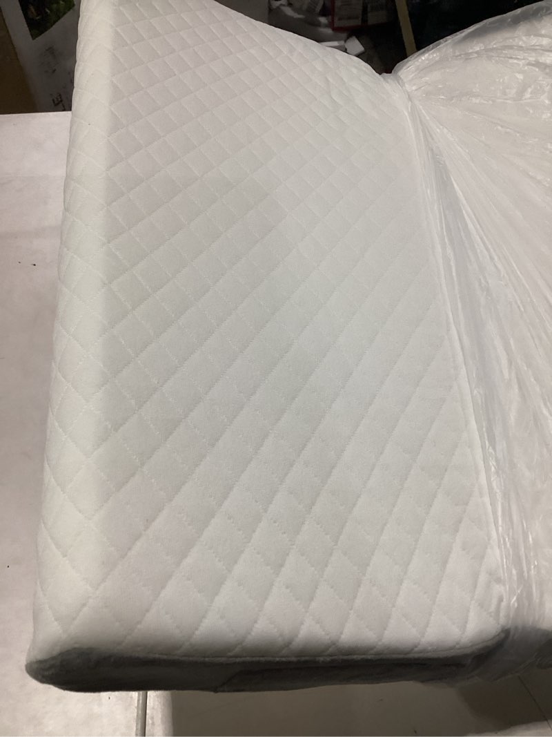 Condition photo showing Good Condition for effective pain relief cervical neck pillow for sleeping, memory foam pillows for neck support, odorless contour side pillow, ergonomic bed pillow for back stomach sleeper (white and grey)