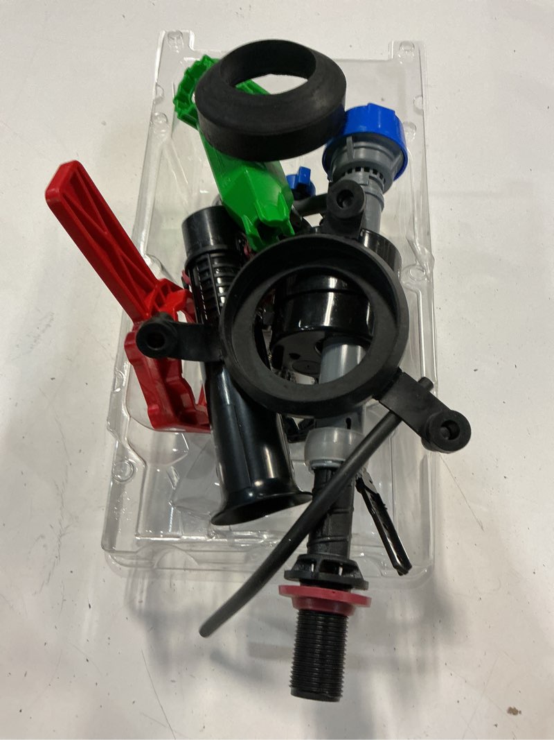 Condition photo showing As Is for fluidmaster performax universal 2 in. high performance everything toilet tank repair kit with install tools