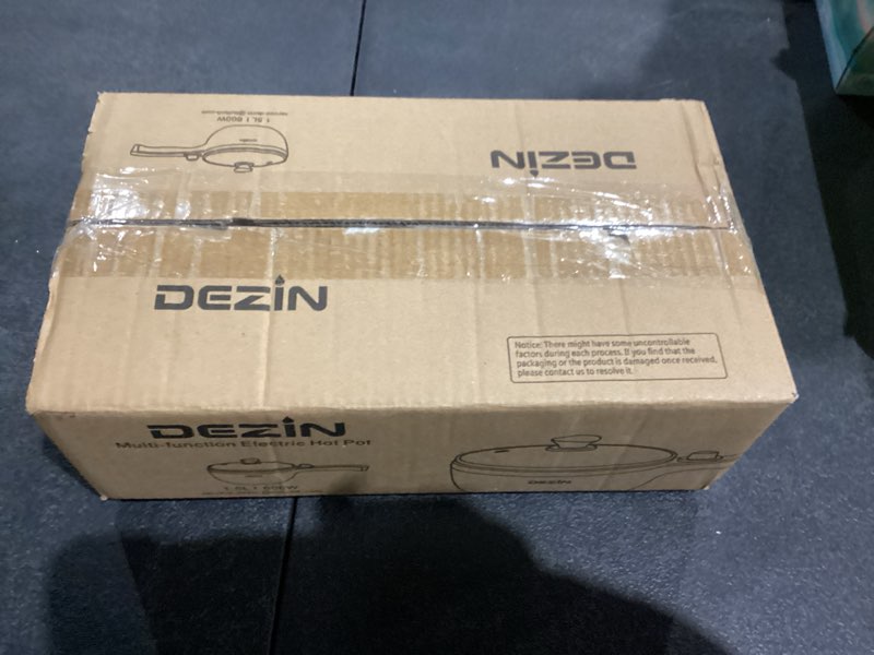 Condition photo showing New/Like New for Dezin Hot Pot Electric Upgraded, Non-Stick Sauté Pan, Rapid Noodles Electric Pot, 1.5L Mini Portable Hot Pot for Steak, Egg, Fried Rice, Ramen, Oatmeal, Soup with Power Adjustment 1.6 Quarts Beige