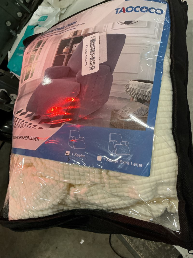 Condition photo showing Good Condition for taococo recliner cover 4-pieces, recliner stretch sofa slipcover, recliner cover 1 seat, couch protector soft, furniture protector covers with elastic,chair covers jacquard pattern (beige) beige 1 seat