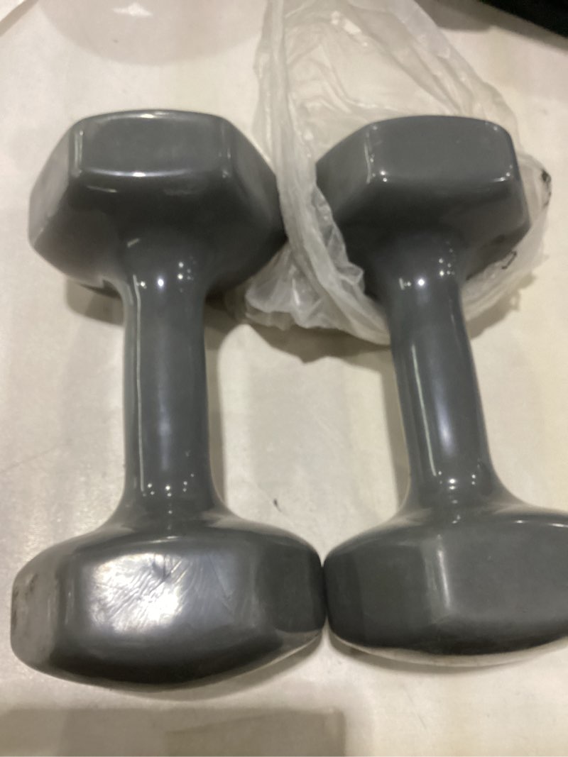 Condition photo showing As Is for Amazon Basics Vinyl Coated Dumbbell Hand Weights 20 Pounds, Pair