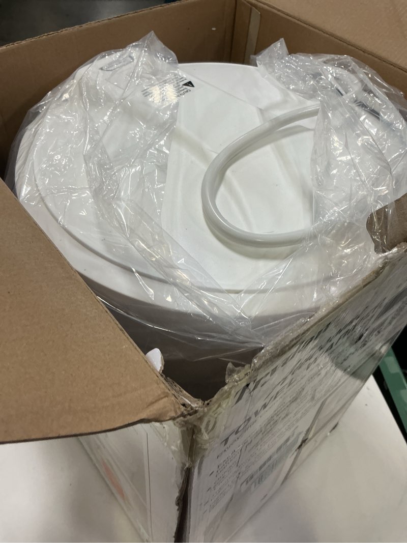 Condition photo showing As Is for Ultra Large Capacity Towel Warmer Bucket, Rapid Heating with Timer, One-Button Control, Safety Lock, Perfect for Home and Spa White