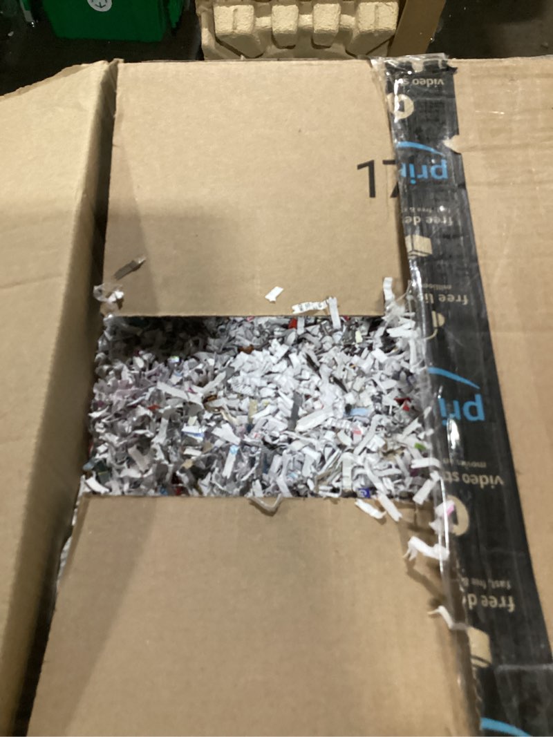 Condition photo showing As Is for dayacoco 2lb crinkle cut paper shred filler,shredded paper for gift basket filler,white confetti,crinkle cut papers for gifts wrapping, basket filling, birthdays, weddings, anniversaries-white